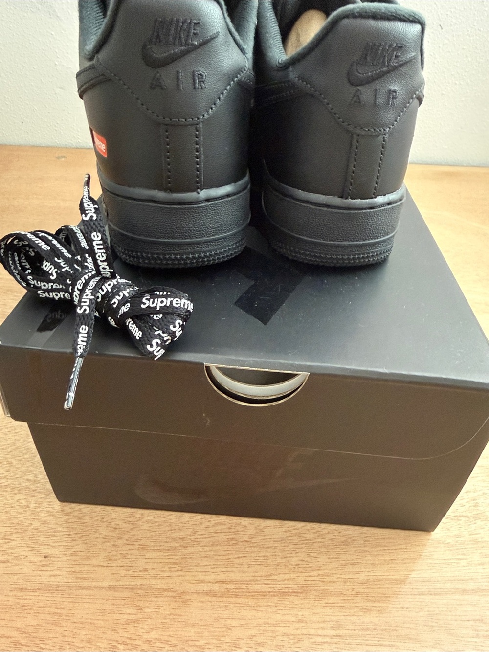 Supreme x Nike Air Force 1 Low Black Sneakers - Picture 10 of 14